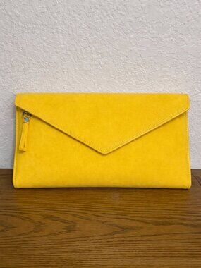 NWT - Loni - yellow envelope clutch bag (shoes posted separately)
